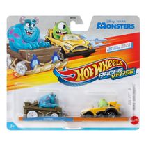 Pack c/ 2 Hot Wheels RacerVerse - Sulley e Mike Wazowski - Monstros S.A. - 1/64 - Mattel