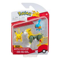Bonecos Pikachu + Mudkip + Boltund - Pokémon - Battle Figure Set - Jazwares