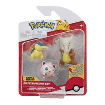 Bonecos Cyndaquil + Jigglypuff + Marowak - Pokémon - Battle Figure Set - Jazwares