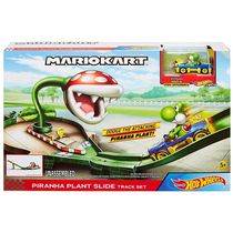 Playset Pista Mario Kart - Escorregador da Planta Piranha c/ Yoshi - Hot Wheels - Mattel