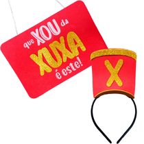 Plaquinhas Carnaval Personalizada Xou da Xuxa é Este Kit Tiara Paquitas E Plaquinha -