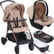 Carrinho com Moises Bebe Conforto Base Burigotto Lui 22 Mon Amour