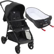 Carrinho de Bebe Passeio com Ninho Moises Burigotto Lui 22 Grafite