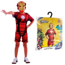 Fantasia Infantil Premium Homem de Ferro com Mascara Roupa Curta