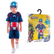 Fantasia Infantil Premium Capitão América com Mascara Roupa Curta