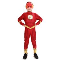 Fantasia Infantil Premium The Flash Manga Longa com Máscara