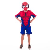 Fantasia Infantil Premium Homem Aranha com Máscara Roupa Curta