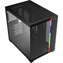 Gabinete Aquário gamer Tesseract RGB Redragon Preto Sem fan
