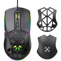 Mouse gamer Fortrek Striker com fio 12800dpi RGB Cor Preto