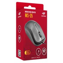 Mouse USB com fio 1000dpi ambidestro MS-35 Cor Preto