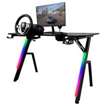 Mesa Gamer Kalan illumi Escrivaninha Iluminação RGB Preta