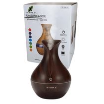 Umidificador Led Ultrassônico Madeira Escura 300ml XC-UM-04