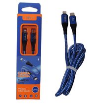 Cabo de Dados e carga Rápida 27W Tipo C para Lightning Azul