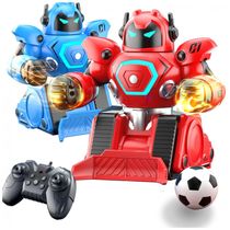 Conjunto de robôs de batalha OBEST com controle remoto, luz e som ajustáveis, modo de ejeção e 2 robôs para duelos infantis