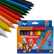 GIZ DE CERA TRIANGULAR PATRULHA CANINA 12 CORES - 4742 - DAC