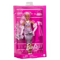 Boneca Barbie Deluxe Style #1 Cabelo Rosa Vestido Roxo - Mattel