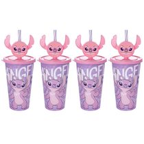 4 Copos com Orelhas Angel Stitch 500ml Festa Infantil Lembrancinha p/ Sacola Surpresa