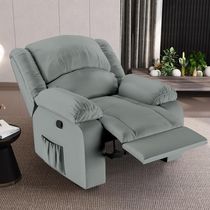 Poltrona do Papai Reclinável Sala de Cinema Barcelona Manual PU Cinza  G23