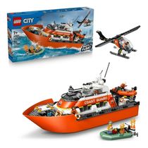 Lego 60504 City – Navio , helicóptero e Bote Resgate Guarda Costeira - ( Bote e Barco 42Cm Flutua na Agua ) - 742 peças