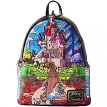 Mochila Escolar Infantil Loungefly Disney Bela e a Fera para Crianças a Partir de 6 Anos, Preta