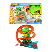 Pista Dinossauro T-Rex X Quartel de Bombeiros - Hot Wheels City - Mattel